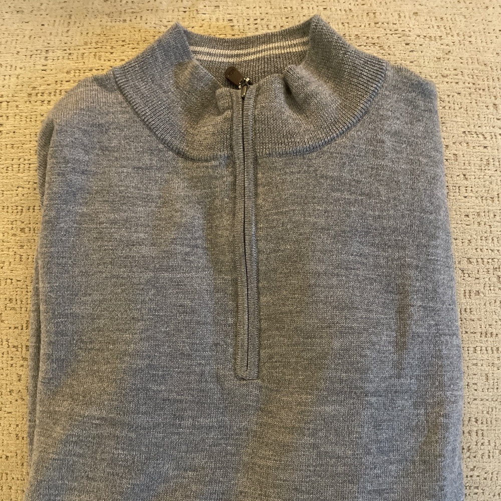 Peter Millar Half Zip Merino Wool Sweater L